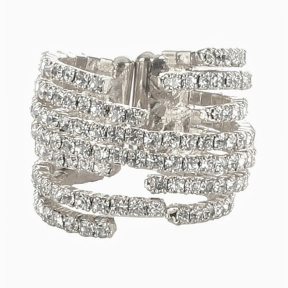 Multi Mix Layer Rhinestone Ring - Picture 2 of 3